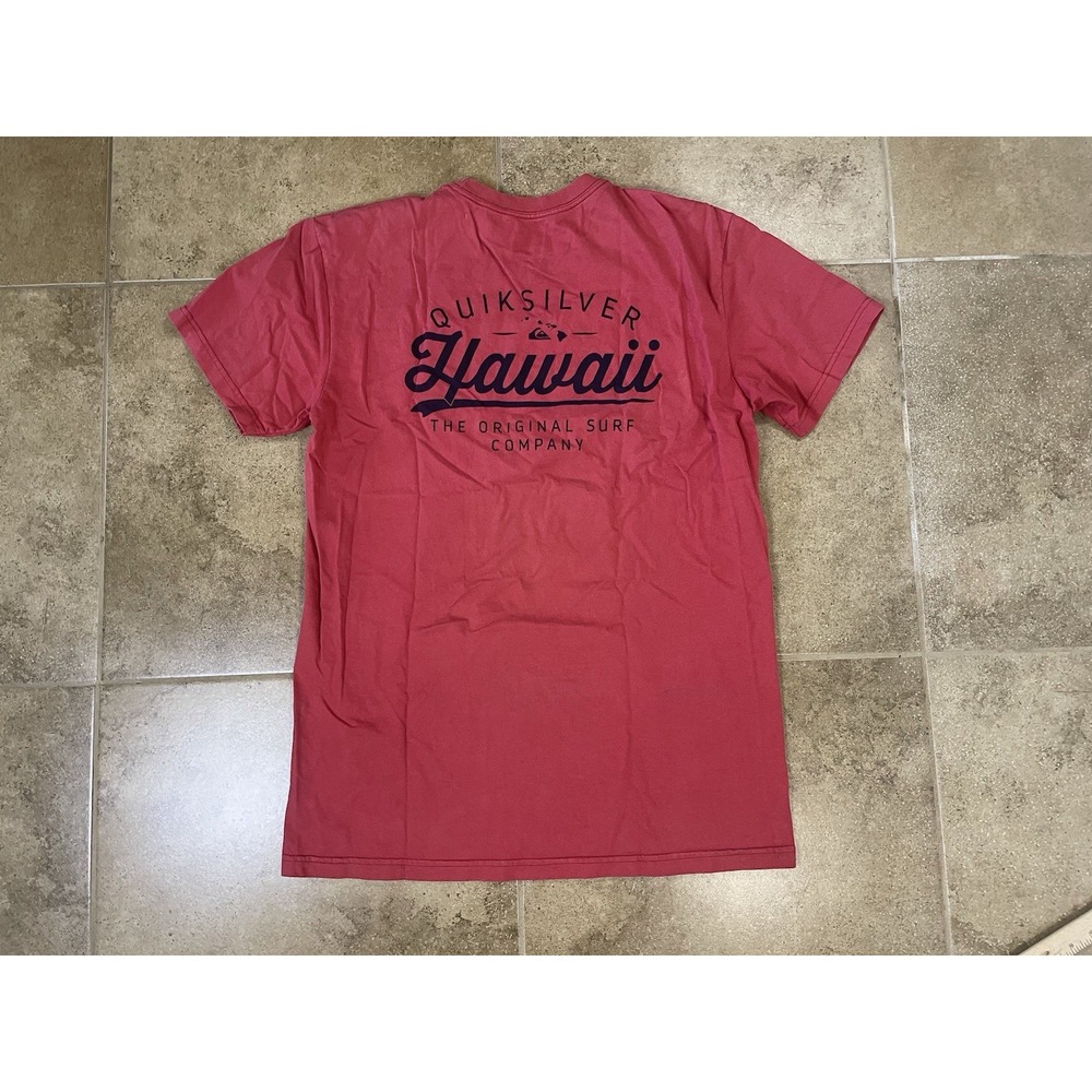 Quicksilver Hawaii Red T-Shirt Men's Sz L Red Short Sleeve Surf Tee